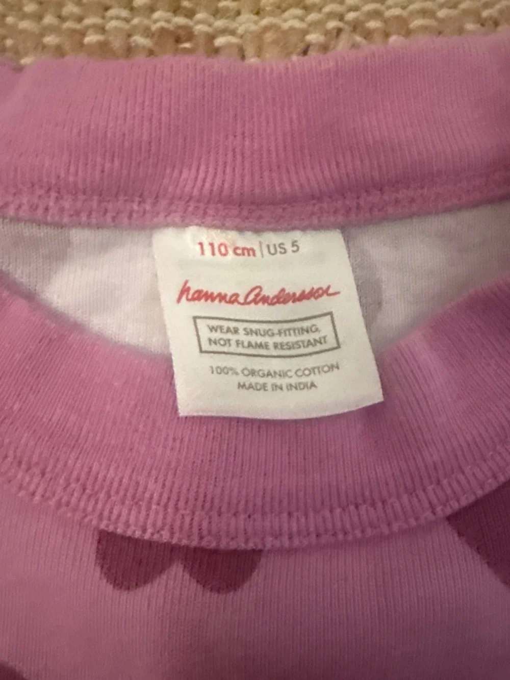 Hanna Andersson Print Long John Pajamas 5T Purple Hearts
